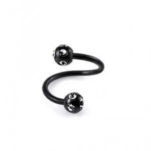 Black Steel - Spirale - Kristall 1,2 x 8mm - 3mm