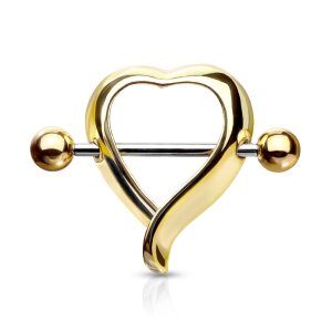 Steel - Nipple Shield - Heart - gold