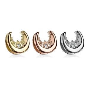 Steel - Plain Saddle Spreader Ear Plugs - Filigree with...