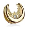 Stahl -  Halbtunnel - Filigran mit Kristall 10 mm  Gold
