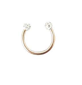 CBR Hufeisen - mit Epoxy Kugeln Rosegold 1,2 x 6 mm