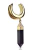 Gold Steel - Half-Tunnel - Onyx Pendant