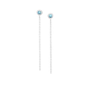 Sterling Silver 925 - Earrings Chain - Classic with crystal