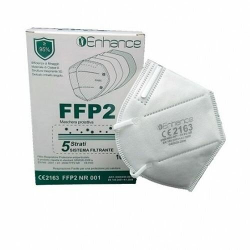 FFP2 Mundschutz Maske mit Gummiband - wei&szlig;