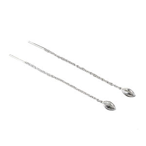 Sterling Silver 925 - earrings chain - oval crystal