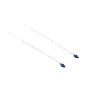 Sterling Silver 925 - earrings chain - oval crystal