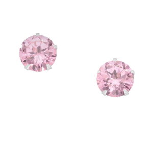 Silver - Ear stud - with round zirconia stone - 925...