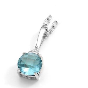 Sterling Silver 925 - Pendant for necklace - round crystal