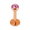 Rose Gold Steel - Labret - Kristall 1,2 mm 6 mm 3 mm EM