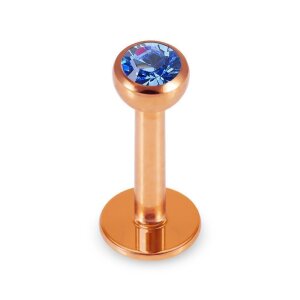 Rose Gold Steel - Labret - Kristall 1,2 mm 8 mm 3 mm AQ