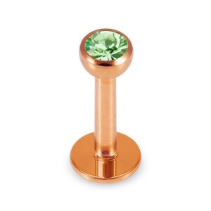 Rose Gold Steel - Labret - Kristall 1,2 mm 8 mm 3 mm AQ