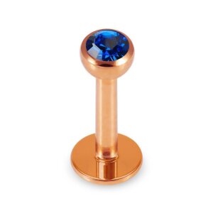 Rose Gold Steel - Labret - Kristall 1,2 mm 8 mm 3 mm AQ