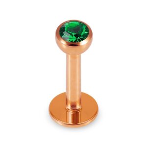 Rose Gold Steel - Labret - Kristall 1,2 mm 8 mm 3 mm AQ