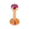 Rose Gold Steel - Labret - Kristall 1,2 mm 8 mm 3 mm AQ