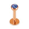 Rose Gold Steel - Labret - Kristall 1,2 mm 8 mm 3 mm AQ