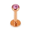Rose Gold Steel - Labret - Kristall 1,2 mm 8 mm 3 mm AQ