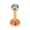 Rose Gold Steel - Labret - Kristall 1,2 mm 8 mm 3 mm AQ