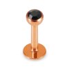 Rosegold Stahl - Labret abgerundet - Kristall 1,2 mm 8 mm 3 mm BK