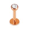 Rosegold Stahl - Labret abgerundet - Kristall 1,2 mm 8 mm 3 mm CC