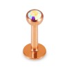 Rosegold Stahl - Labret abgerundet - Kristall 1,2 mm 8 mm 3 mm EM