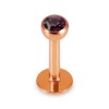 Rosegold Stahl - Labret abgerundet - Kristall 1,2 mm 8 mm 3 mm EM