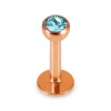 Rosegold Stahl - Labret abgerundet - Kristall 1,2 mm 8 mm 3 mm EM