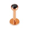 Rosegold Stahl - Labret abgerundet - Kristall 1,2 mm 8 mm 3 mm EM
