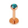 Rosegold Stahl - Labret abgerundet - Kristall 1,2 mm 8 mm 3 mm EM