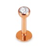 Rosegold Stahl - Labret abgerundet - Kristall 1,2 mm 8 mm 3 mm EM