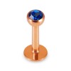 Rosegold Stahl - Labret abgerundet - Kristall 1,2 mm 8 mm 3 mm EM