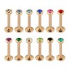 Acier rose doré - Labret arrondi - Cristal 1,2 mm 8 mm 3 mm RD