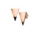 Acier - Clous doreilles - Triangle poli à la main or rose 10 x15 mm