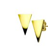 Steel - ear studs - triangle hand polished Gold 7 x 11 mm