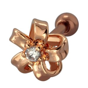 Rosegold Steel - Ear stud - Flower loop - Tragus