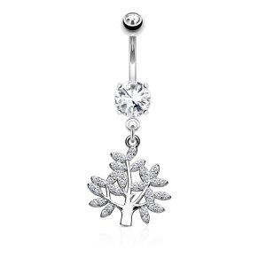 Steel - banana - tree of life filigree - crystal