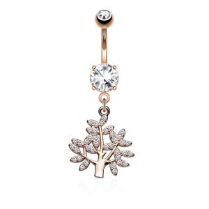 Steel - banana - tree of life filigree - crystal