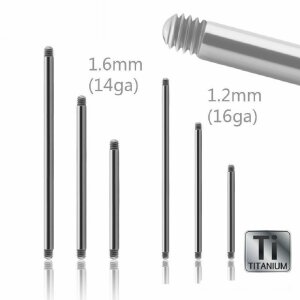 1,2 mm - 26 mm - Titan - Barbell - ohne Kugeln