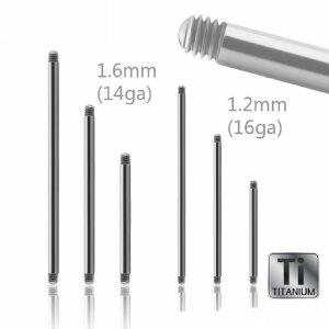 1,2 mm - 32 mm - Titan - Barbell - ohne Kugeln