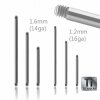 Titanium - Barbell - without balls 1,2 mm - 38 mm