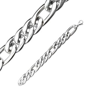 Stainless steel - bracelet - curb chain flat