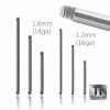 1,2 mm - 65 mm - Titan - Barbell - ohne Kugeln