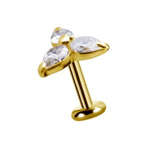 Solid Gold 18K - Labret - flower