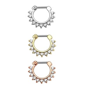 Steel - Septum Clicker - with zirconia Crystal