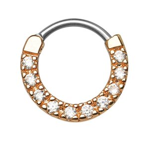 Steel - Septum Clicker - Paved Round Crystal