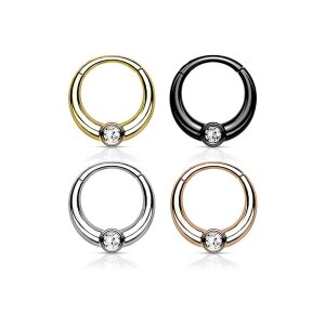 Stahl - Septum Clicker - Single Kristall