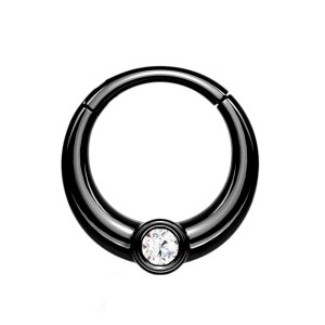 Steel - Septum Clicker - with single Crystal Black