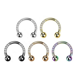 Color Titanium - CBR Circular Barbell with crystal