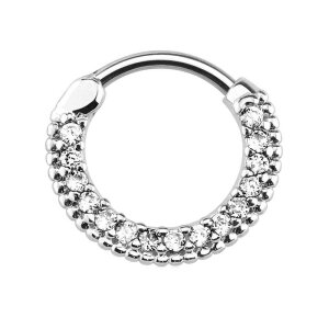 Steel - Septum Clicker - Crystal Arch Ball Edge