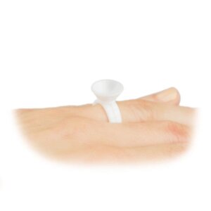 Farb-Finger-Ring - 12mm - Weiss - 100 Stück