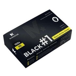 Nitrile - Gloves - black - 100 pcs - powderfree - Black #1 XS